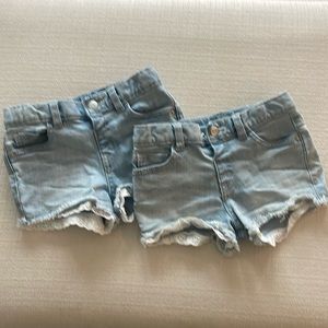 Cat and Jack cut off denim jean shorts with white eyelet 4t